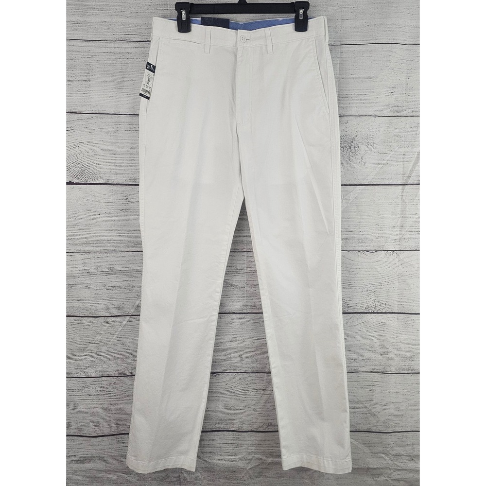 Cremieux Madison 30x32 Lucent White Straight Leg Flat Front Dress Pants NWT 1592